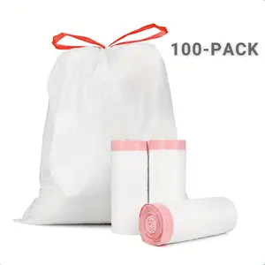 300pcs Heavy-Duty 4/13 Gal Commercial Trash Bags, Leak-Proof Industrial-Grade Drawstring Liners For Restaurants, Offices, High-Traffic Areas & Facility Maintenance - Extra Thick Tear-Resistant Garbage Bags For Hospitality, 4/ 12 Rolls, 1.2 Mil