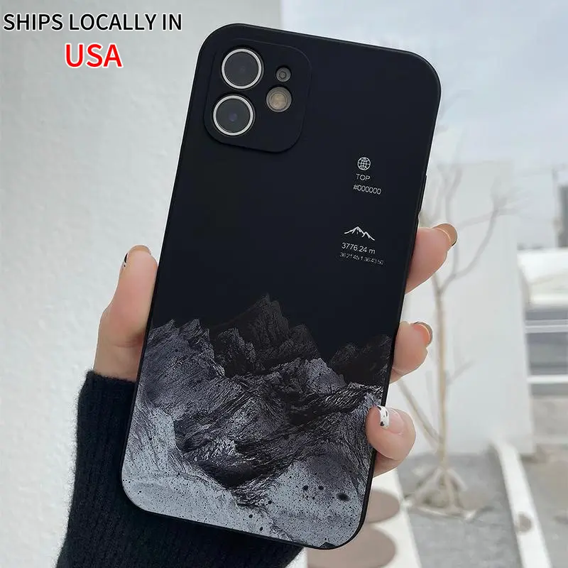 Mountain Pattern Phone Case, Anti-drop Shockproof Phone Protective Cover, Phone Accessory Compatible with iPhone 16  11 12 13 14 15 16 Pro Max Lens protection travel gift Protector Casing Smartphone Cellphone