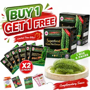 Longevity Dehydrated Sea Grapes 6 Packs of 4.23 oz Green Caviar Umibudo Latok Seaweed Organic Premium Quality Crunchy Flavor Superfood From The Ocean