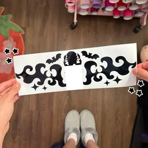 FrankenKitty Bride Tramp Stamp Vinyl Decal 11.4in x 3.64in for Car Laptop Window Bumper Sticker Fun Gothic Kitty Design Decal