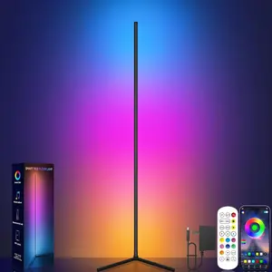 Corner Floor Lamp, RGB LED Corner Lamp with  Sync,  App and Remote Control Color Changing Ambience Light, LED Lamp with 16 Million Colors for Bedroom, Living Room Gaming Room