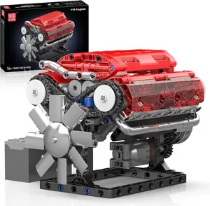 Mould King V-8 Engine Building Blocks Model 10155 - 552 Pieces High-Quality Toy for Kids Ages 14+ - Electric Drive & Realistic Movements - Ideal Gift for Boys & Girls