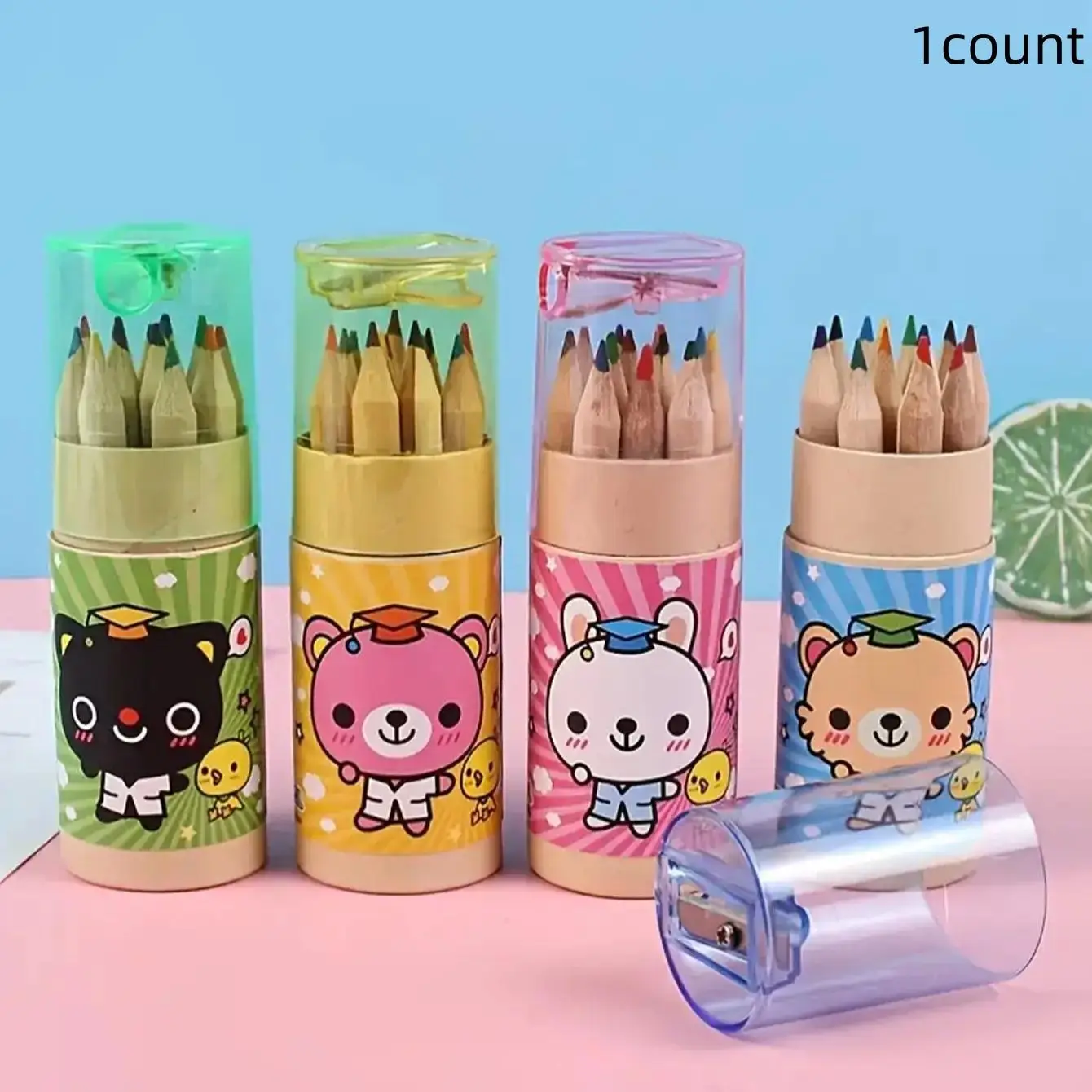 Colored Pencils Set, 1 Box Random Pattern 12 Colors Drawing Colored Pencil with Storage Box, Children's Drawing Art Supplies, Children's Gift