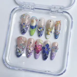 Minimani Summer Collections 10PCS Handmade Press On Nails Wedding Nails REUSABLEGel/Acrylic 2025 New arrival