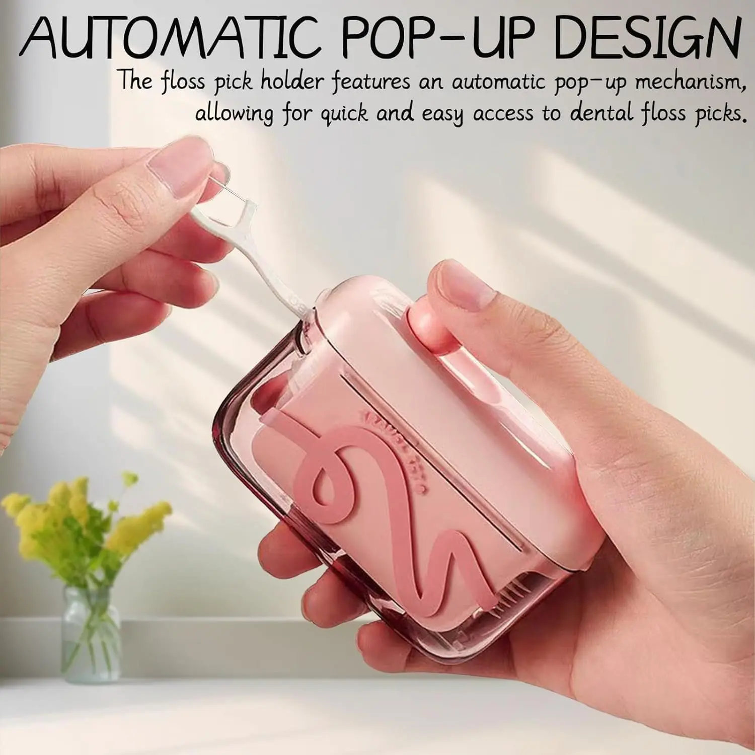 Travel toothpick box, portable automatic pop-up toothpick dispenser (containing 60 toothpick sticks), reusable mini toothpick storage box, suitable for home, restaurant, travel and daily oral care