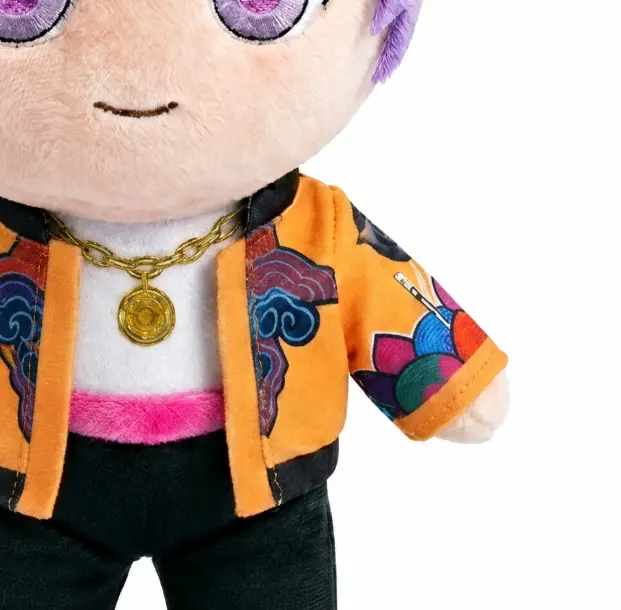 Breathing Plush Decor, Cute Purple Character Decorative Figure with Soft Texture and Gentle Moving Effect, Colorful Orange Outfit Accent for Bedroom, Bed, Sofa, Desk, Shelf, Dorm Room, Reading Corner, Cozy Space, Collectors, Teens and Adults Gift