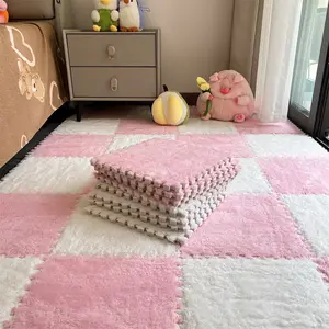 12-Piece Carpet Puzzle Mat, Luxury Interlocking Rug Tiles, Non-Slip EVA Foam Play Mat, Soft Floor Tiles for Baby Playroom, Bedroom & Nursery, Waterproof Kids Safety Playmat, Home Decor Flooring