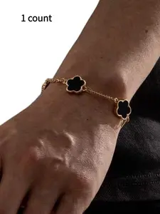 Men's Casual Lucky Clover Bracelet, Durable and Fashionable Daily Accessory, Perfect Gift Choice for Him, Stylish and Trendy Jewelry