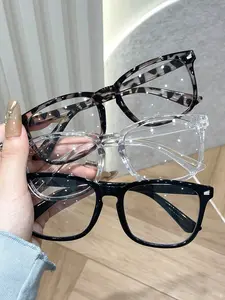 Unisex Fashion Lightweight Glasses, Stylish Square Frames Eyeglasses Suitable for All, Transparent Design, Casual Style, Decorative Lens