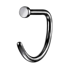 Black Titanium Flat Nose Curve Ring