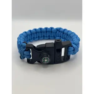 Handmade Paracord Survival Bracelet (Blue)
