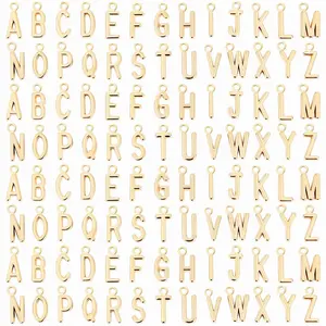 156 Pcs Gold Initial Letter Charms for Jewelry Making,6 Sets A-Z Alphabet Pendant Charms 0.47" with Jump Rings for DIY Necklace Bracelet Earrings,Halloween Christmas Fathersdaygift,Hand Tools Kits