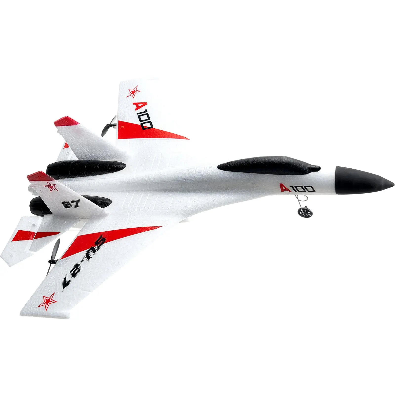 VEVOR A100 Remote Control Fighter Jet Model, 2.4GHz 4-Channel RC Glider, 6-Axis Gyro Stabilizer, 33.5cm EPP Foam Body, 1-Key Aerobatics, 2 Batteries, 15 Minutes Runtime, 0.75 lbs, 16.5 x 13.2 x 4.9 in Propellers, Ready-to-Fly Beginner Toy, Gift Idea