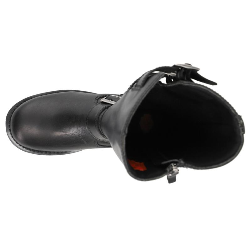 Harley-Davidson Womens Barlyn 11 Inch Zippered Motorcycle Casual Boots Mid Calf Low Heel 1-2" - Black