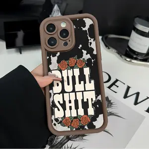 Phone case for iPhone 17 16 Pro Max 15 Plus 14 13 12 11 Cow Pattern Design Pattern Full Body Protection Shockproof Soft Silicone Cover