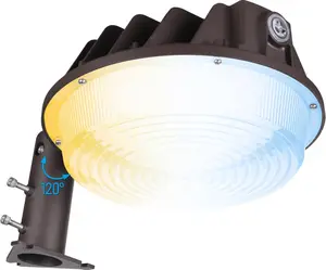 TORCHSTAR 3CCT LED Barn Light Adjustable, IP65 Waterproof, Dusk to Dawn Area Light with Photocell (Borwn)