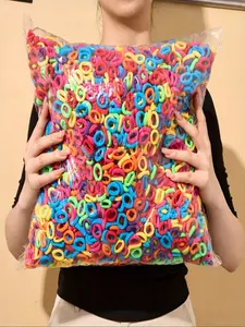 100/500pcs Colorful Hair Ties, Hair Rubber Bands, Nylon Material Elastic Non-Damaging, Suitable for Girls' Hair Accessories, All Seasons Use