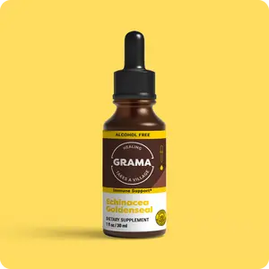 Grama Wellness Organic Echinacea Goldenseal Tincture, Immune Support & Respiratory Health, Alcohol Free, Liquid Drops Supplement for Kids & Adults with Oregon Grape Root Extract, 30 Servings