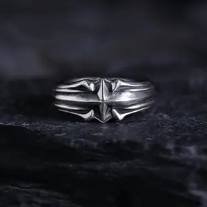 2026 New Product<asterism>Personalized Retro Ring Men's High Sense Single Ring Men's Punk Thai Silver Little Finger Ring</asterism>