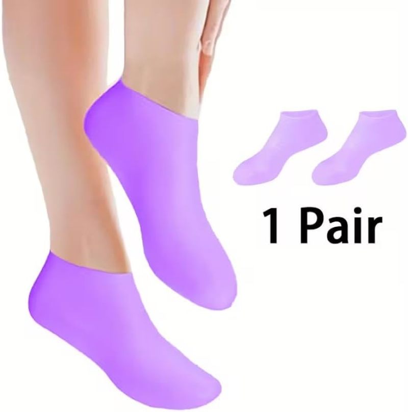 1 Pair Silicone Heel Socks for Dry, Cracked Feet Moisturizing Foot Mask with Elastic Fit – Softens Rough Skin & Prevents Cracking with Daily Use Hydrate Hydrating Cream Gentle,sohochic