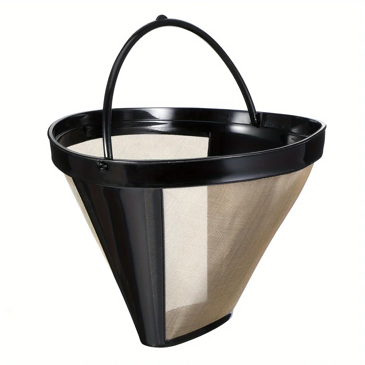 1pc Espresso Filter Basket Replacement, Reusable Stainless Steel Mesh No.4 Cone Coffee Maker Filters, Compatible with Ninja Coffee Bar Brewer