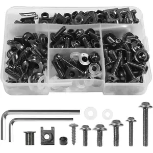SCUARI Motorcycle Fairing Bolt Kit,Car Accessories Fairing Bolt Kit,177 PCS Motorcycle Fairing Cowling Screws Bolts,Aluminum Fairing Bolts Nut Clips Kit,Suitable for Most Sports Motorcycles