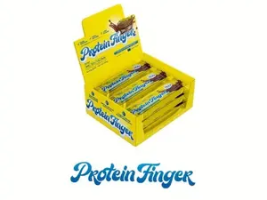 ProteinFinger - 12 Units per Box. Snack Chocolate, Vanilla Covered Protein Waffer with 14.8g of protein, high in fiber and low sugar.