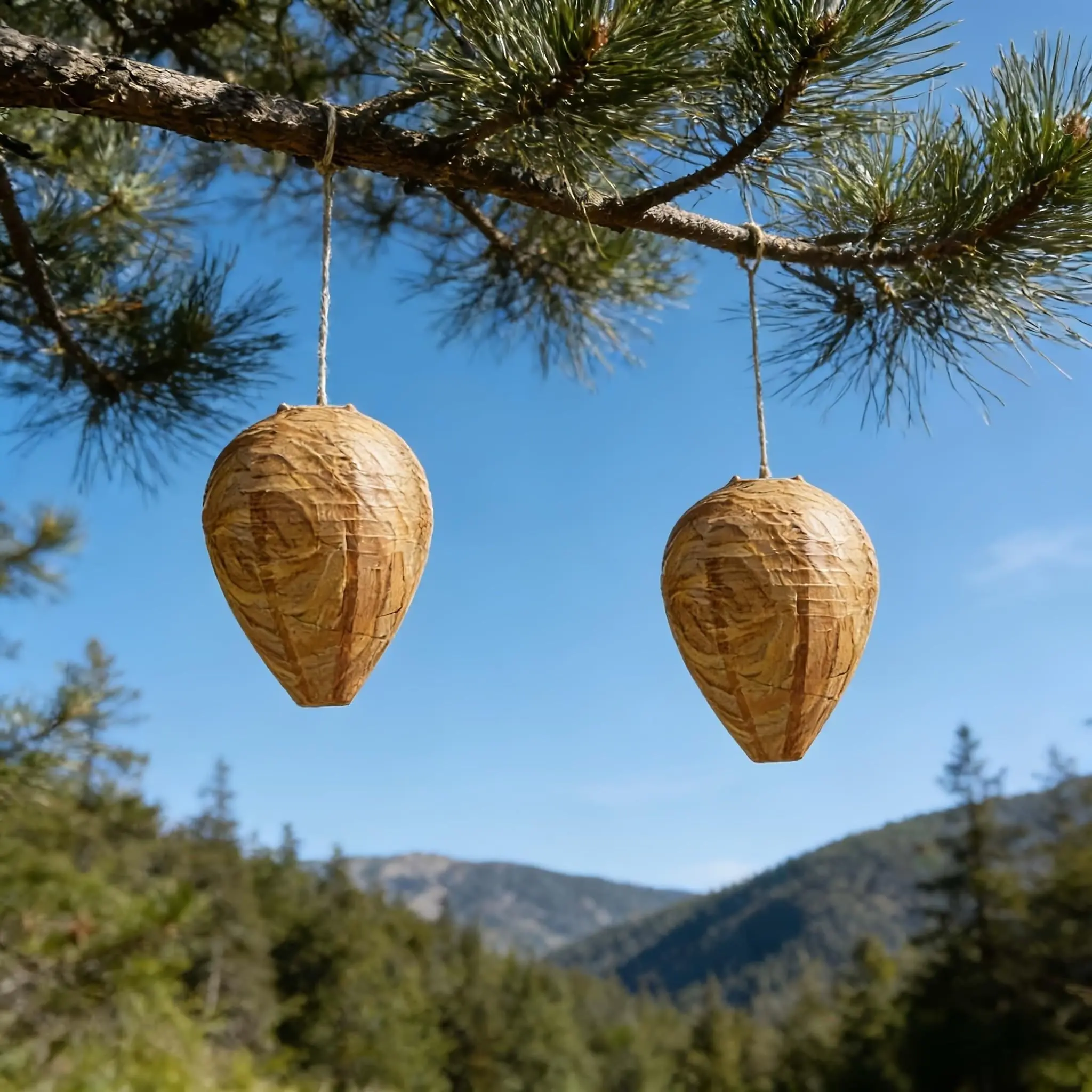 2/5pcs Realistic Wasp Nest, Natural Wasp Repellent, Garden Bug Repellent, Outdoor Hanging Fake Wasp Nest, Excellent Bee Protection for Garden/patio/balcony/yard
