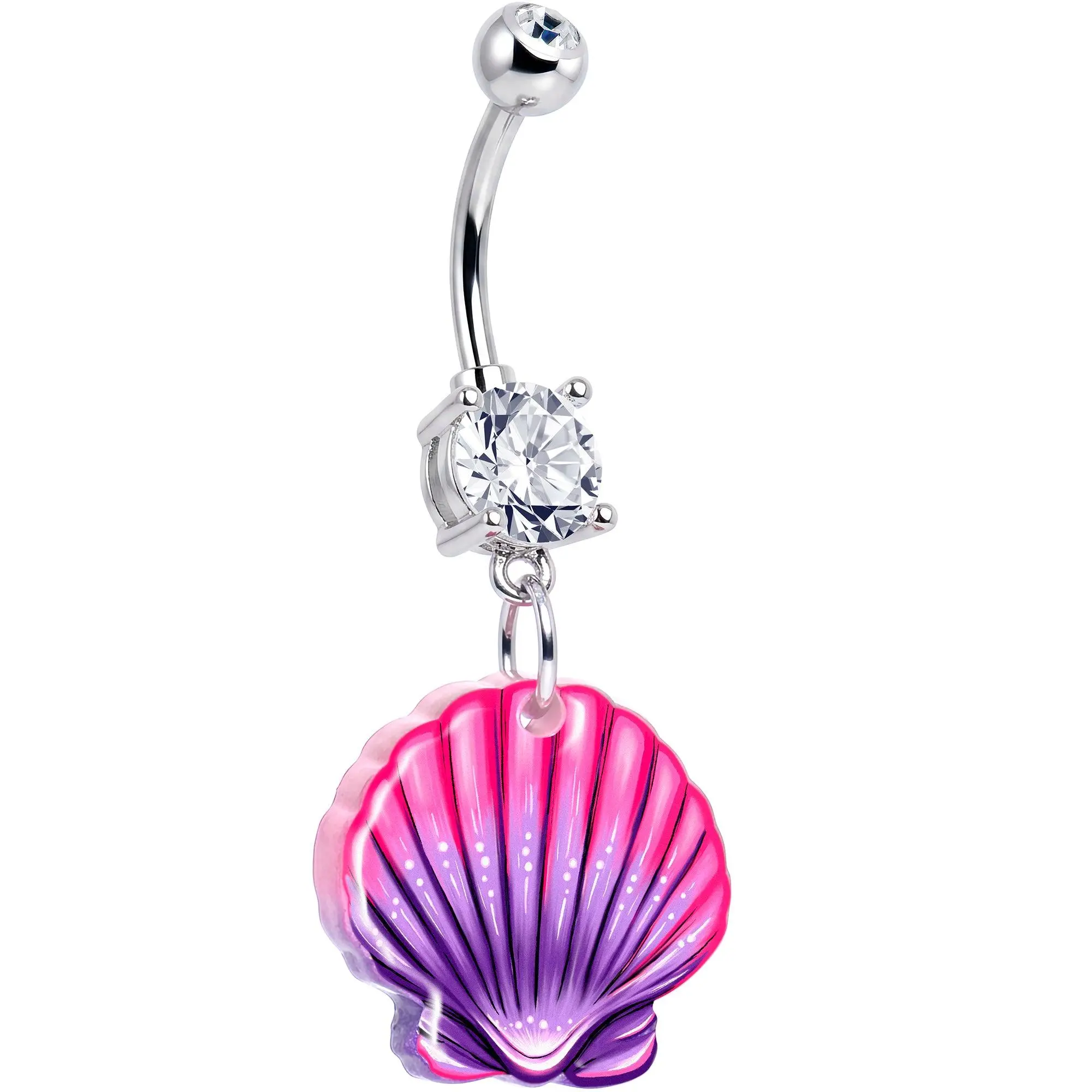 Seashell Dangle Belly Button Ring — Designed by Onyx O