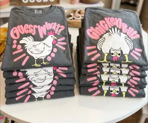 Guess What Chicken Butt Comfort Color Shirt, Funny Preppy Graphci Tee, Matching Shirts Graphic, Front and Back Retro Humor