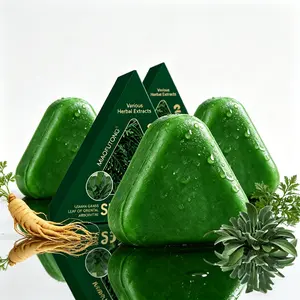 3pcs anti hair loss shampoo soap, containing extracts of Usman grass, Polygonum multiflorum, ginseng, etc., effectively targeting people with sparse hair and dry hair