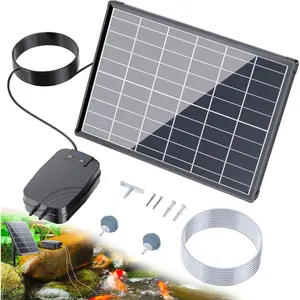 8W Solar Pond Aerator, 4400mAh  Backup Solar Aerator for Pond, 3 Working Modes Solar Air Pump for Outdoor Small Pond Fish Tank