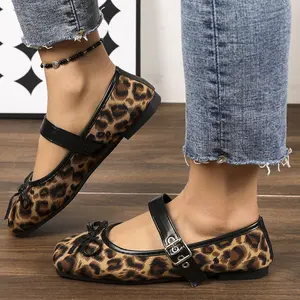Trendy Women Mary Jane Ballet Flats with Elegant Bow Knots Slip On Lightweight Flexible Soles for All Day Comfort Casual Wear Round Toe Shoes