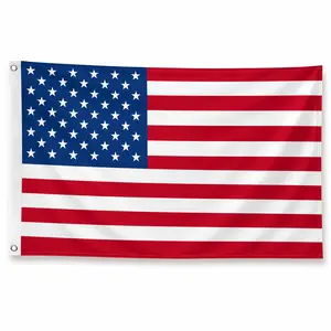 American Flag 2x3 ft Outdoor USA Flag, Polyester Stars and Stripes Flag with Metal Grommets for Porch Yard Garden