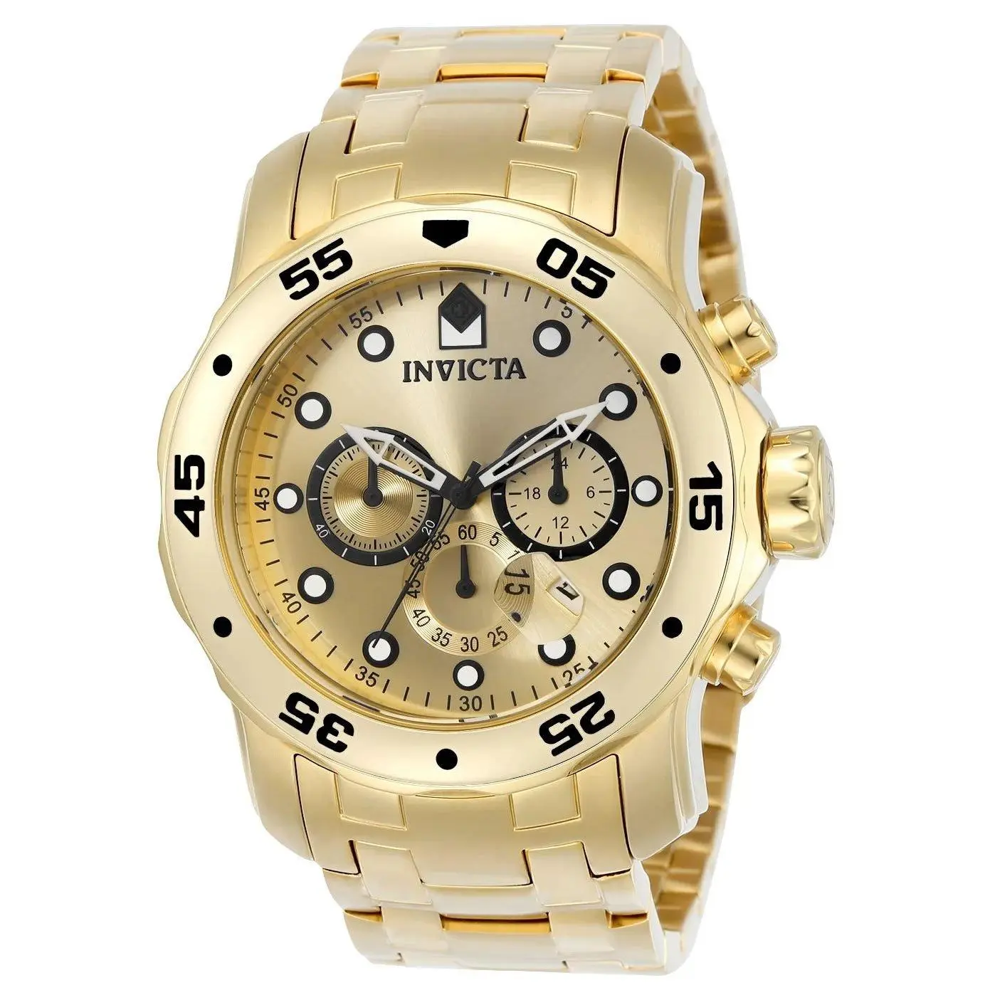 Invicta Men's 0074 Pro Diver  Quartz Chronograph Gold Dial Watch
