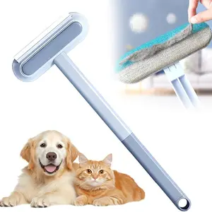 4 in 1 Long Handle Pet Hair Remover Brush with Adjustable Ergonomic Handle for Furniture Couch Carpet Clothes Reusable Washable Lint Brush