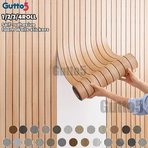 Thick 3D Embossed Wood Grain Grid Wallpaper, Texture Wall Decor, Peel and Stick, Suitable for Bedroom and Living Room, Indoor Background Wall