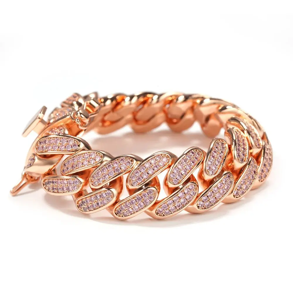 【FK】Heavy Iced Out Cuban Link Bracelet for Men, 20mm High-Quality European American Hip Hop Rap Jewelry Accessory
