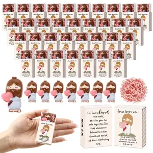 [Mother's Day Idea] 10/30 Sets Mini Jesus Boxes Gift Jesus Keychain with Love Heart Positive Gift for Christian Women Church Group Employee Appreciation Gift Bulk Religious Party Favor Easter Egg Stuffers Sunday School Gift Emotional Support