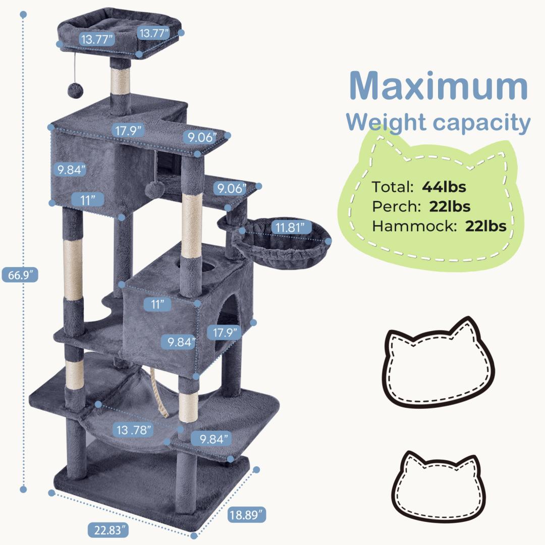 66 Inch Cat Tree Tower