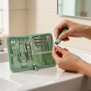 Professional Manicure Set with Storage Case, 22pcs Portable Multi-functional Nail Clipper Set Pedicure Care Tools, Nail Kits for Women & Men, Nails, Foot Callus Remover, Cuticle Pusher, Pedicure, Nail Supplies