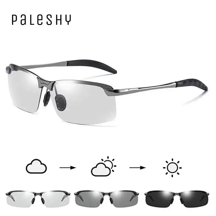 Paleshy HD Polarized Photochromic Sunglasses for Men and Women UV400 Protection Ultralight Eyewear Day Night Safety Glasses Fishing Golf Outdoor