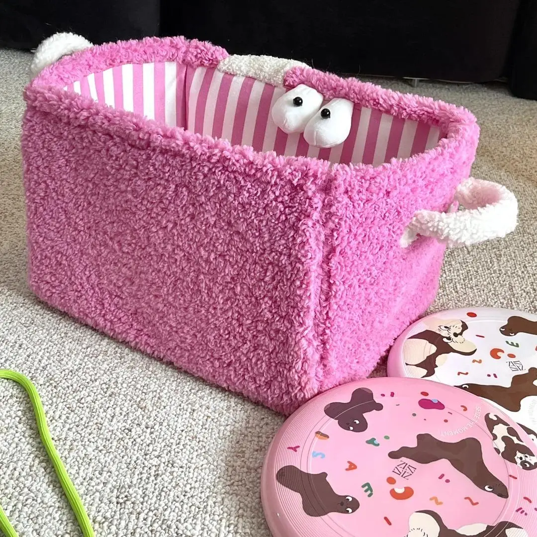 Large Capacity Storage Basket, Fabric Organizer Box for Snacks Books Toys Bedside Plush Toy Bin Pet Nest Cat Dog House, Playroom Kidsroom Organizer