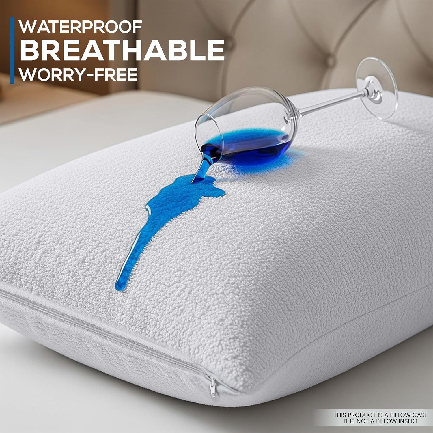 Utopia Bedding Set of 2 & 4 Waterproof Pillow Protectors with Zipper, Terry Pillow Covers, Bed Bug and Dust Mite Proof Pillow Cases