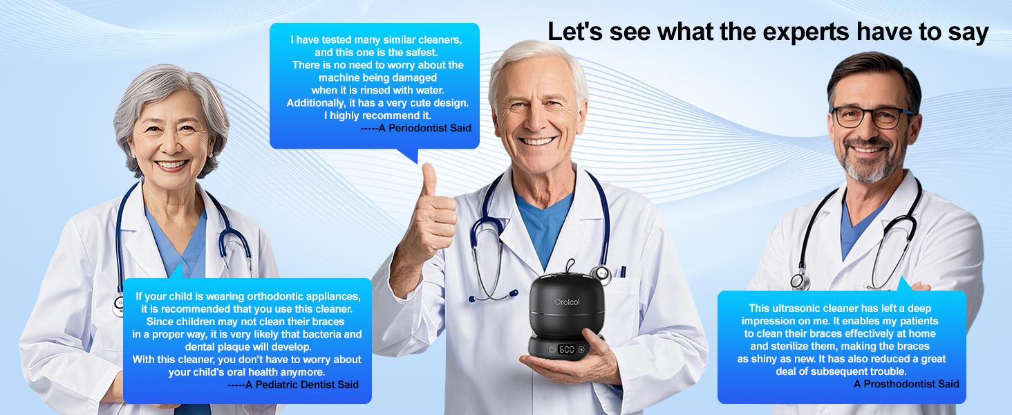 Ultrasonic UV Dentures Cleaner , 42 kHz Ultrasonic Retainers Cleaner Cleaning with 3 Time Modes & UV-C Light, Portable Dental Cleaner for Oral Care Appliances