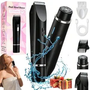 Mother’s Day Gift: 2-in-1 Electric Shaver for Women – Painless Ceramic Blade, 10000RPM, IPX7 Waterproof, Rechargeable Bikini Trimmer with Gift Pouch – For Face, Legs, Underarms