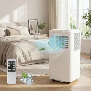 10000 BTU Portable AC Unit White, 450 Sq.ft Cooling with Window Vent Kit, 3-in-1 Cool Fan Dehumidify, Ultra Quiet ≤55dB, 24H Timer, Remote & LED Display, R32 Eco-Friendly, Washable Filter