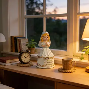 This First Communion princess jewelry storage box is TOO CUTE 🥹💍 Perfect keepsake for her special day—stores all her tiny treasures (and looks so pretty on the dresser!) #FirstCommunionGift #GirlKeepsake #CuteJewelryBox