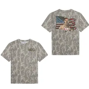 Drake Waterfowl Men's Old School Camo Square Lab Camo T-Shirt Unisex Outdoor Tee in Bottomland Camo Ultra Soft Breathable Cotton for All Day Comfort Perfect for Hiking Camping