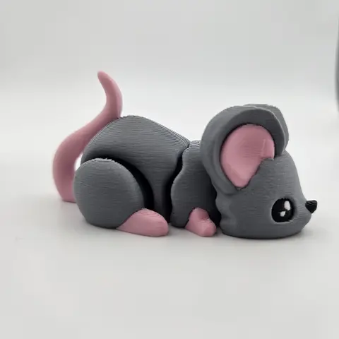Gray Mouse | 3D Printed Articulating Figurine Great Gift and Desk Figure